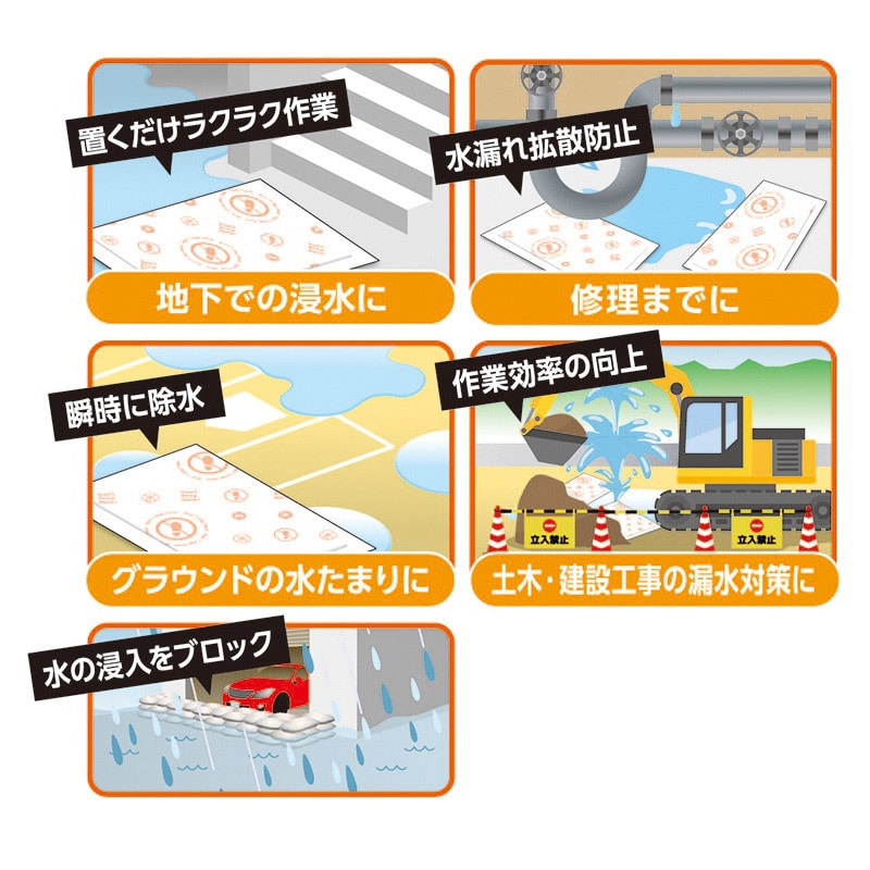 第一衛材 防災人　水たまり吸水シート BLOCK20　10枚入 BMS-004 1袋（ご注文単位5袋）【直送品】