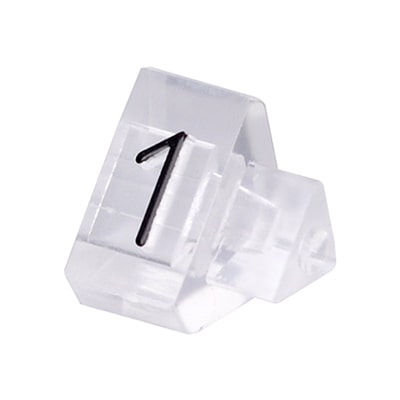 友屋 ニュープライスキューブ 補充用単品 M用 透明／黒文字 「1」 20粒 07106CL1 1袋（ご注文単位2袋）【直送品】