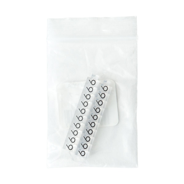 友屋 ニュープライスキューブ 補充用単品 M用 透明／黒文字 「6」 20粒 07106CL6 1袋（ご注文単位2袋）【直送品】