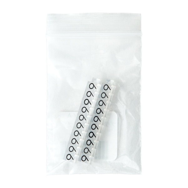 友屋 ニュープライスキューブ 補充用単品 M用 透明／黒文字 「9」 20粒 07106CL9 1袋（ご注文単位2袋）【直送品】