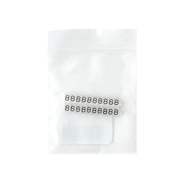 友屋 ニュープライスキューブ 補充用単品 S用 透明／黒文字 「8」 20粒 07107CL8 1袋（ご注文単位2袋）【直送品】