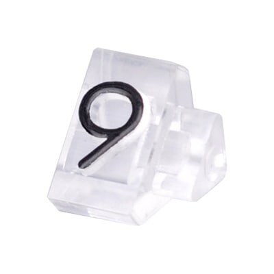 友屋 ニュープライスキューブ 補充用単品 S用 透明／黒文字 「9」 20粒 07107CL9 1袋（ご注文単位2袋）【直送品】