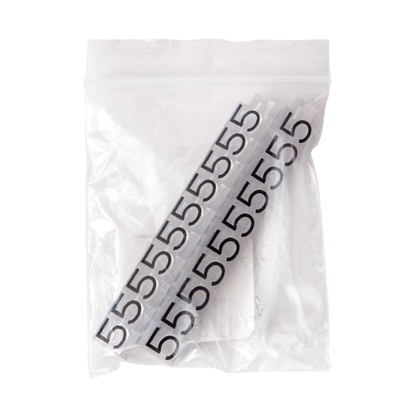 友屋 ニュープライスキューブ 補充用単品 L用 透明／黒文字 「5」 20粒 07105CL5 1袋（ご注文単位2袋）【直送品】