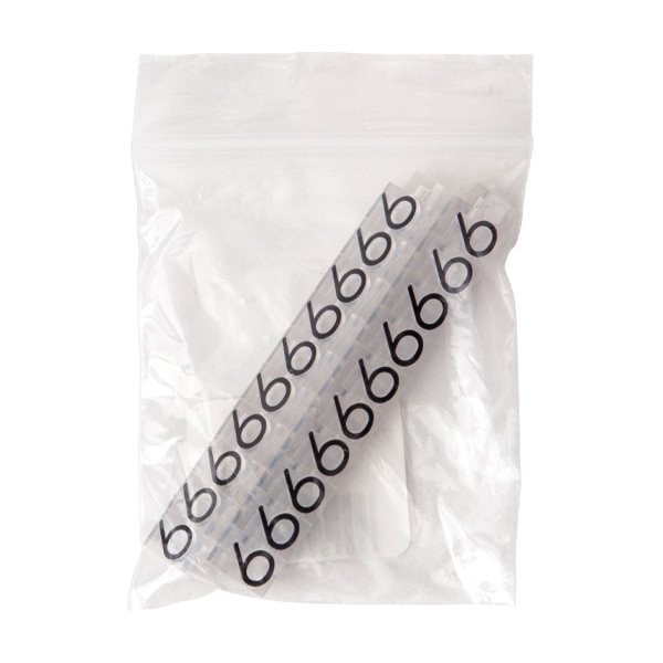 友屋 ニュープライスキューブ 補充用単品 L用 透明／黒文字 「6」 20粒 07105CL6 1袋（ご注文単位2袋）【直送品】