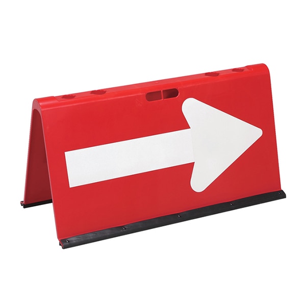 友屋 山型方向板 矢印反射 赤／白矢印 42443RED 1個（ご注文単位1個）【直送品】