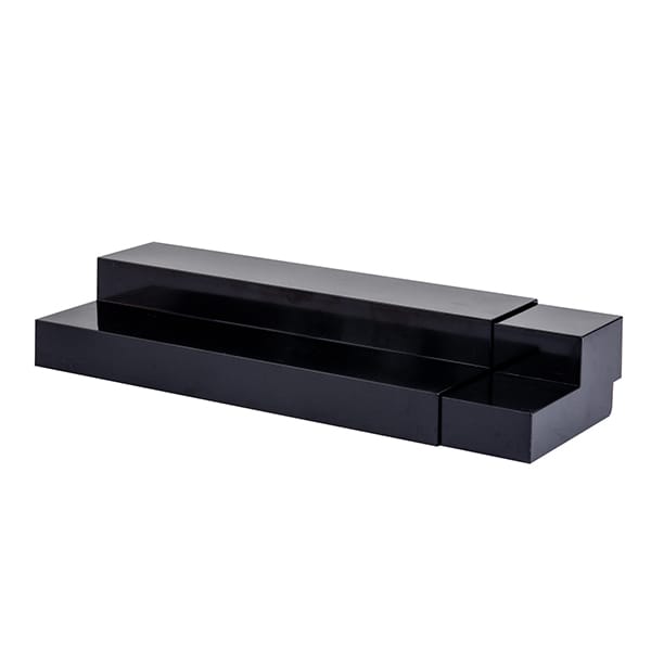 友屋 スライド式ひな段 2段 ブラック 51896BLK 1台（ご注文単位1台）【直送品】