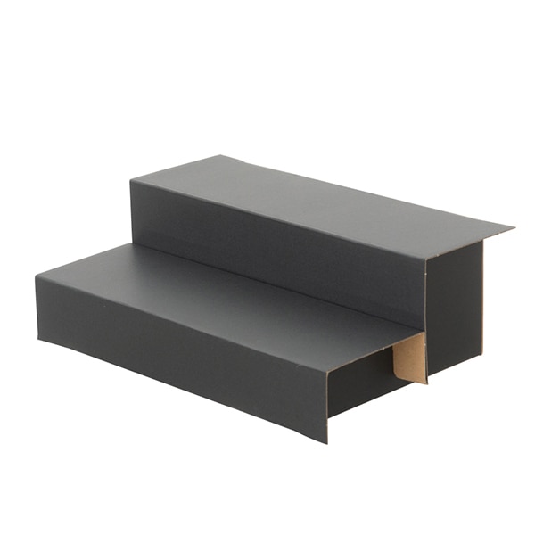 友屋 ペーパーひな段 2段 ブラック 3枚入 31548BLK 1袋（ご注文単位1袋）【直送品】