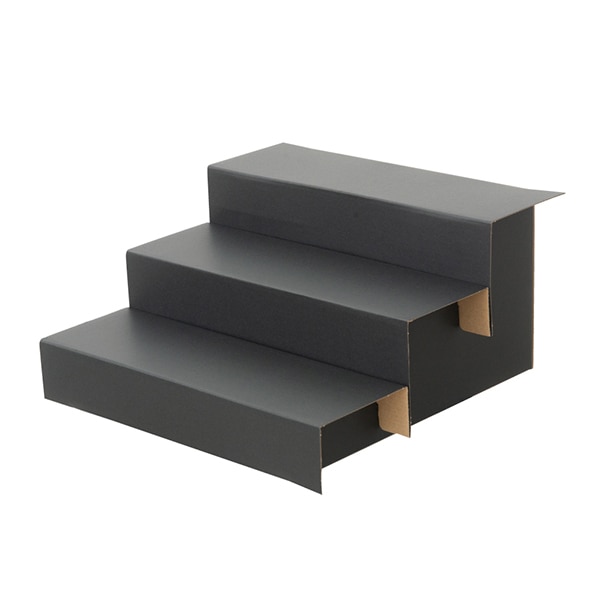 友屋 ペーパーひな段 3段 ブラック 3枚入 31549BLK 1袋（ご注文単位1袋）【直送品】