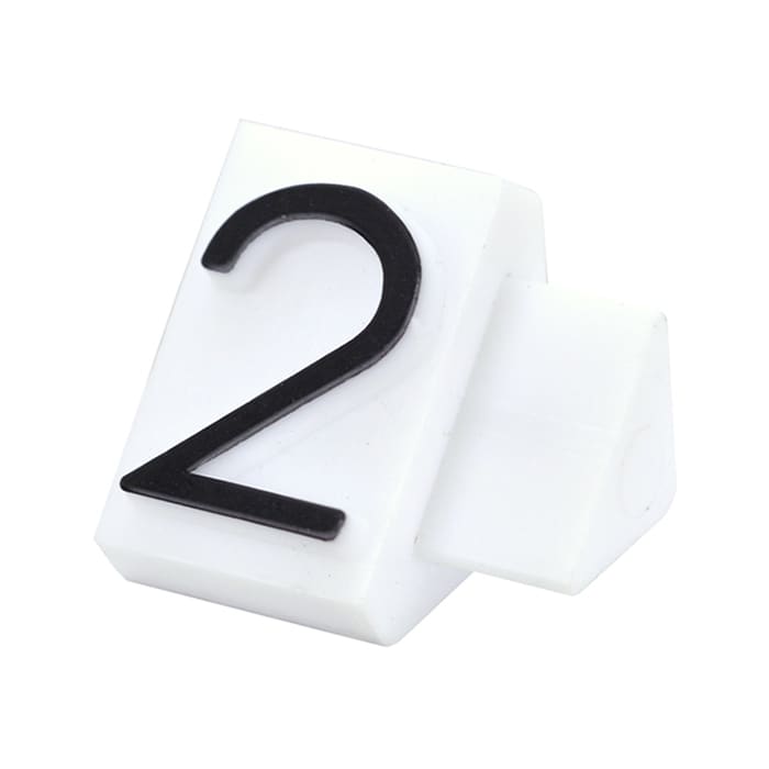 友屋 ニュープライスキューブ 補充用単品 L用 白／黒文字 「2」 20粒 07105BK2 1袋（ご注文単位2袋）【直送品】