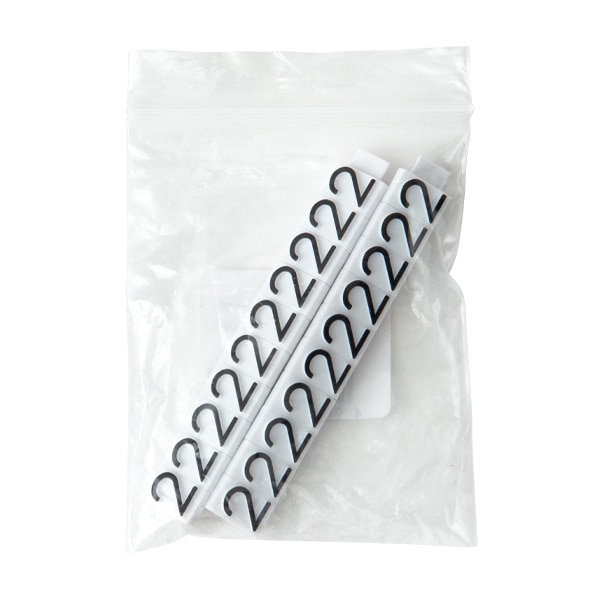 友屋 ニュープライスキューブ 補充用単品 L用 白／黒文字 「2」 20粒 07105BK2 1袋（ご注文単位2袋）【直送品】