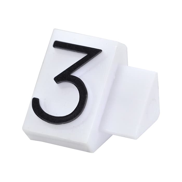 友屋 ニュープライスキューブ 補充用単品 L用 白／黒文字 「3」 20粒 07105BK3 1袋（ご注文単位2袋）【直送品】