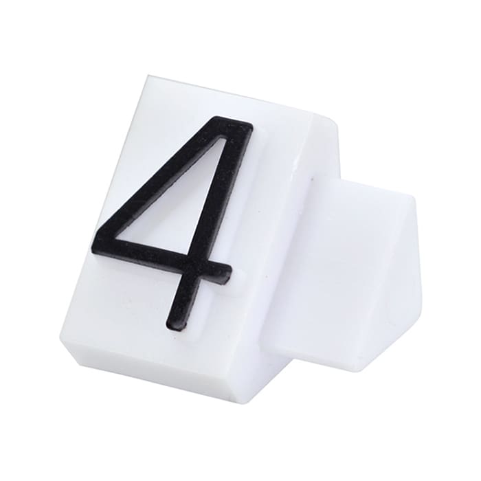 友屋 ニュープライスキューブ 補充用単品 L用 白／黒文字 「4」 20粒 07105BK4 1袋（ご注文単位2袋）【直送品】