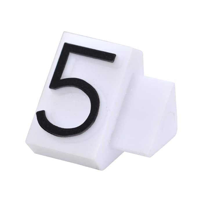 友屋 ニュープライスキューブ 補充用単品 L用 白／黒文字 「5」 20粒 07105BK5 1袋（ご注文単位2袋）【直送品】