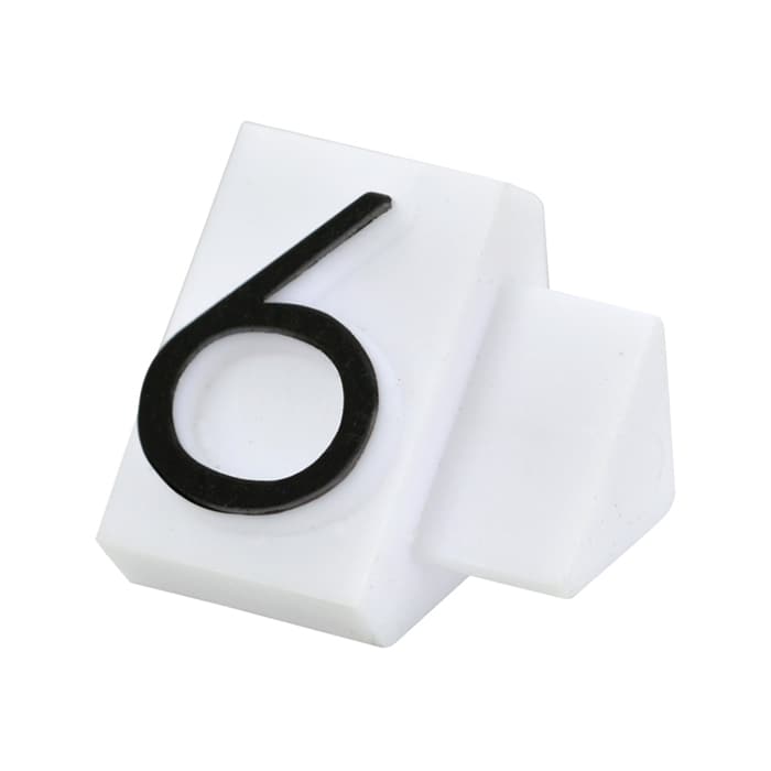 友屋 ニュープライスキューブ 補充用単品 L用 白／黒文字 「6」 20粒 07105BK6 1袋（ご注文単位2袋）【直送品】