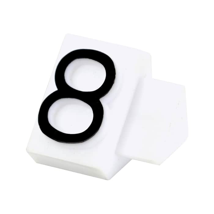 友屋 ニュープライスキューブ 補充用単品 L用 白／黒文字 「8」 20粒 07105BK8 1袋（ご注文単位2袋）【直送品】