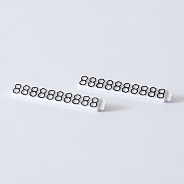 友屋 ニュープライスキューブ 補充用単品 L用 白／黒文字 「8」 20粒 07105BK8 1袋（ご注文単位2袋）【直送品】