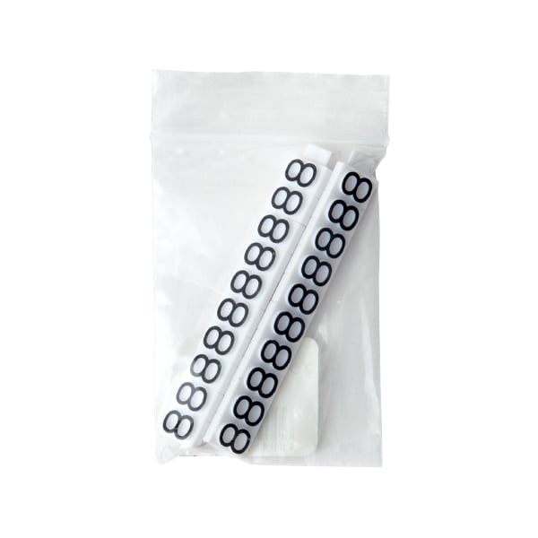 友屋 ニュープライスキューブ 補充用単品 L用 白／黒文字 「8」 20粒 07105BK8 1袋（ご注文単位2袋）【直送品】