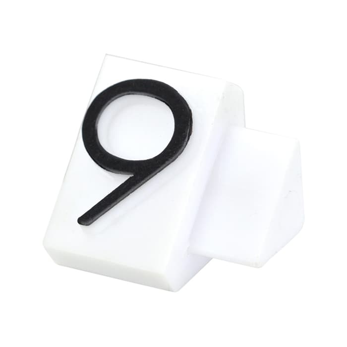 友屋 ニュープライスキューブ 補充用単品 L用 白／黒文字 「9」 20粒 07105BK9 1袋（ご注文単位2袋）【直送品】