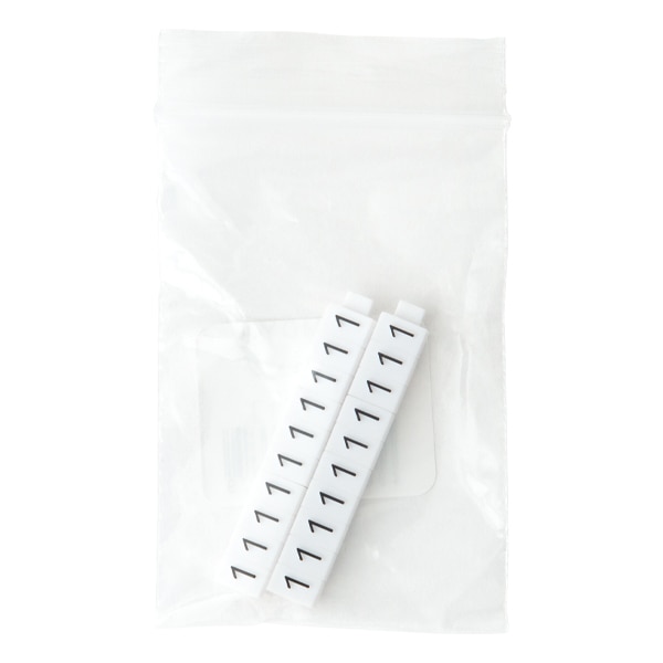 友屋 ニュープライスキューブ 補充用単品 M用 白／黒文字 「1」 20粒 07106BK1 1袋（ご注文単位2袋）【直送品】