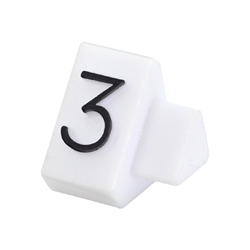 友屋 ニュープライスキューブ 補充用単品 M用 白／黒文字 「3」 20粒 07106BK3 1袋（ご注文単位2袋）【直送品】