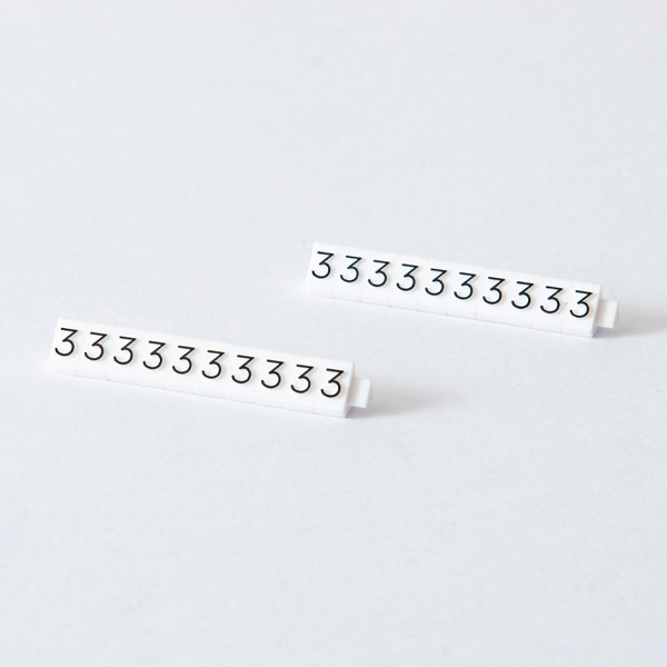 友屋 ニュープライスキューブ 補充用単品 M用 白／黒文字 「3」 20粒 07106BK3 1袋（ご注文単位2袋）【直送品】