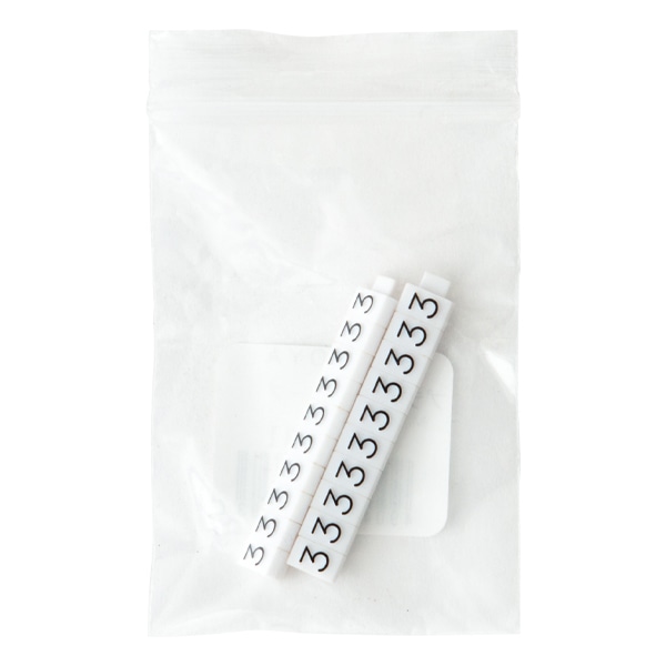 友屋 ニュープライスキューブ 補充用単品 M用 白／黒文字 「3」 20粒 07106BK3 1袋（ご注文単位2袋）【直送品】