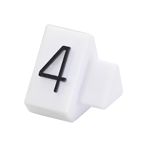 友屋 ニュープライスキューブ 補充用単品 M用 白／黒文字 「4」 20粒 07106BK4 1袋（ご注文単位2袋）【直送品】