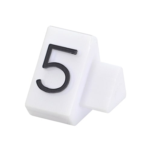 友屋 ニュープライスキューブ 補充用単品 M用 白／黒文字 「5」 20粒 07106BK5 1袋（ご注文単位2袋）【直送品】