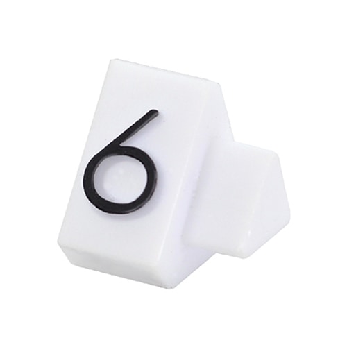 友屋 ニュープライスキューブ 補充用単品 M用 白／黒文字 「6」 20粒 07106BK6 1袋（ご注文単位2袋）【直送品】