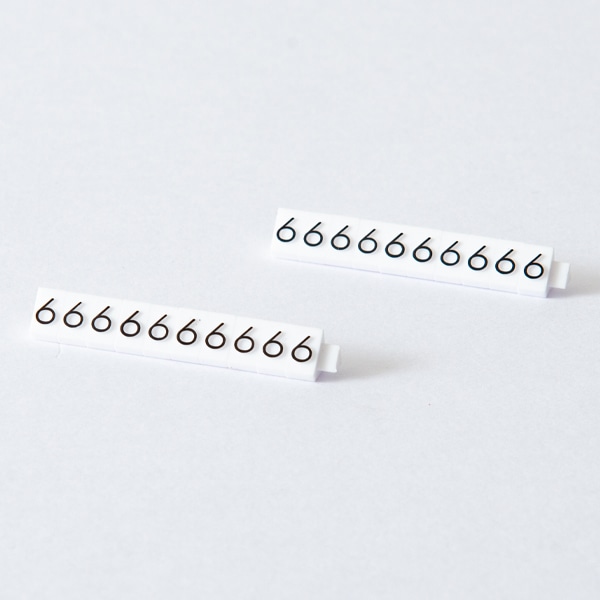 友屋 ニュープライスキューブ 補充用単品 M用 白／黒文字 「6」 20粒 07106BK6 1袋（ご注文単位2袋）【直送品】