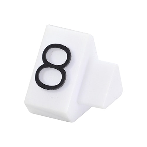 友屋 ニュープライスキューブ 補充用単品 M用 白／黒文字 「8」 20粒 07106BK8 1袋（ご注文単位2袋）【直送品】