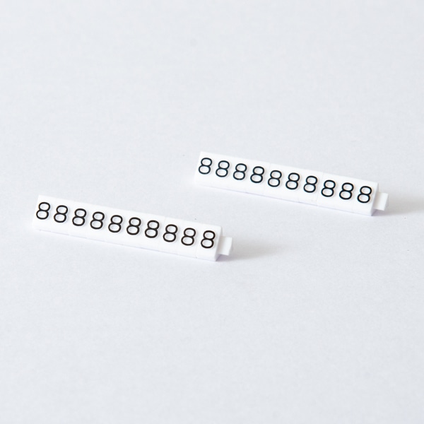 友屋 ニュープライスキューブ 補充用単品 M用 白／黒文字 「8」 20粒 07106BK8 1袋（ご注文単位2袋）【直送品】