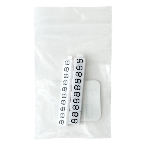 友屋 ニュープライスキューブ 補充用単品 M用 白／黒文字 「8」 20粒 07106BK8 1袋（ご注文単位2袋）【直送品】