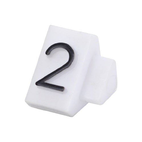 友屋 ニュープライスキューブ 補充用単品 S用 白／黒文字 「2」 20粒 07107BK2 1パック（ご注文単位2パック）【直送品】