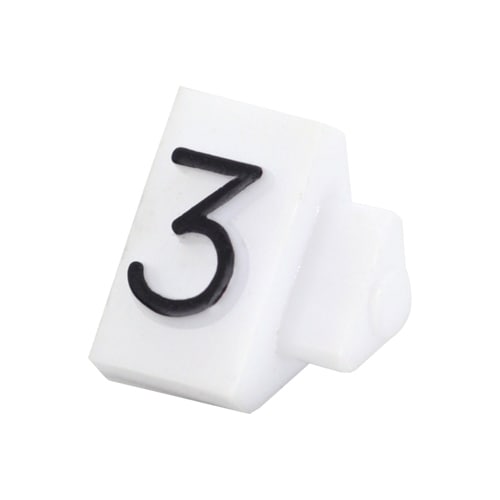 友屋 ニュープライスキューブ 補充用単品 S用 白／黒文字 「3」 20粒 07107BK3 1パック（ご注文単位2パック）【直送品】