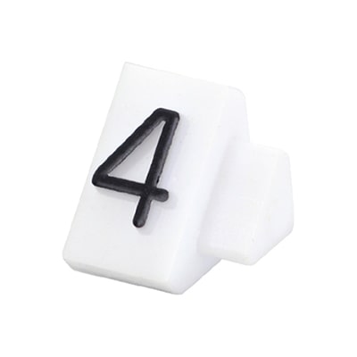 友屋 ニュープライスキューブ 補充用単品 S用 白／黒文字 「4」 20粒 07107BK4 1パック（ご注文単位2パック）【直送品】