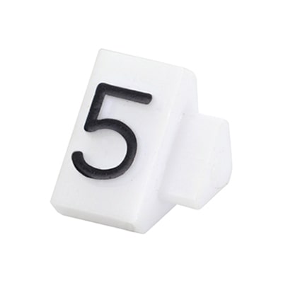 友屋 ニュープライスキューブ 補充用単品 S用 白／黒文字 「5」 20粒 07107BK5 1パック（ご注文単位2パック）【直送品】