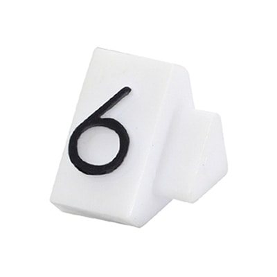 友屋 ニュープライスキューブ 補充用単品 S用 白／黒文字 「6」 20粒 07107BK6 1パック（ご注文単位2パック）【直送品】