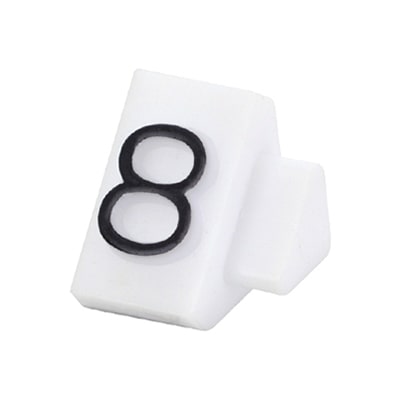 友屋 ニュープライスキューブ 補充用単品 S用 白／黒文字 「8」 20粒 07107BK8 1パック（ご注文単位2パック）【直送品】