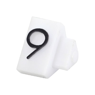 友屋 ニュープライスキューブ 補充用単品 S用 白／黒文字 「9」 20粒 07107BK9 1パック（ご注文単位2パック）【直送品】