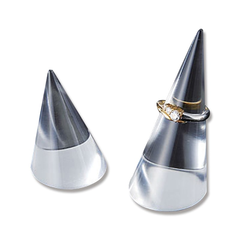 友屋 アクセサリー展示用品 円錐リングスタンド 透明 小 40 30930 1個(ご注文単位1個)【直送品】