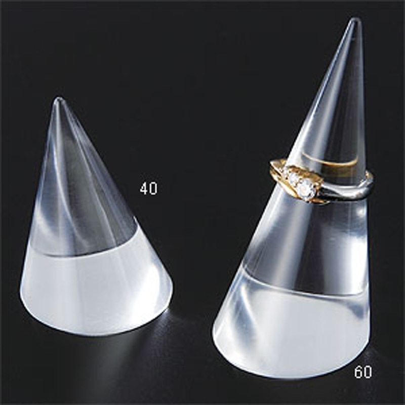 友屋 アクセサリー展示用品　円錐リングスタンド 透明　小　40 30930 1個（ご注文単位1個）【直送品】