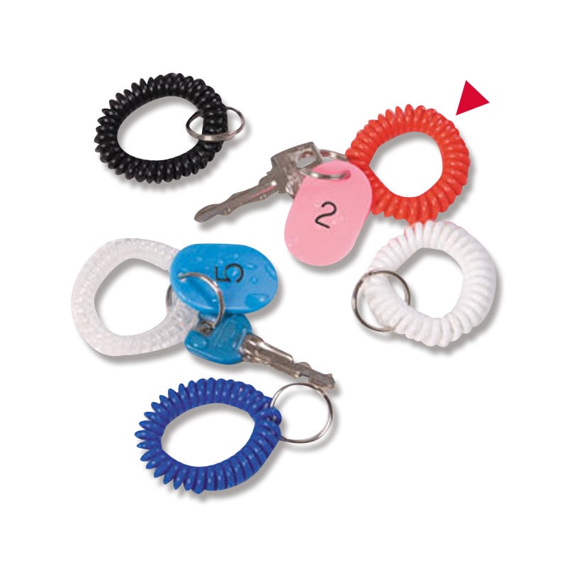 友屋 カギ用品　カールバンド レッド 52017RED 1個（ご注文単位1個）【直送品】