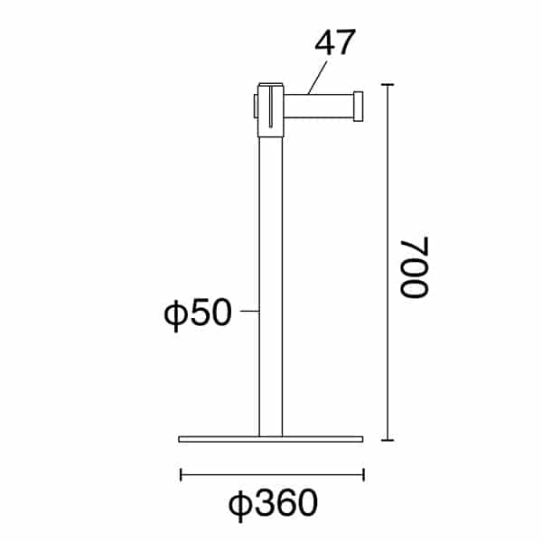 友屋 ベルトパーティション SUS-1 H70cm ブルー 51352BLU 1台（ご注文単位1台）【直送品】
