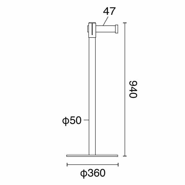 友屋 ベルトパーティション SUS-2 H94cm ブルー 51353BLU 1台（ご注文単位1台）【直送品】