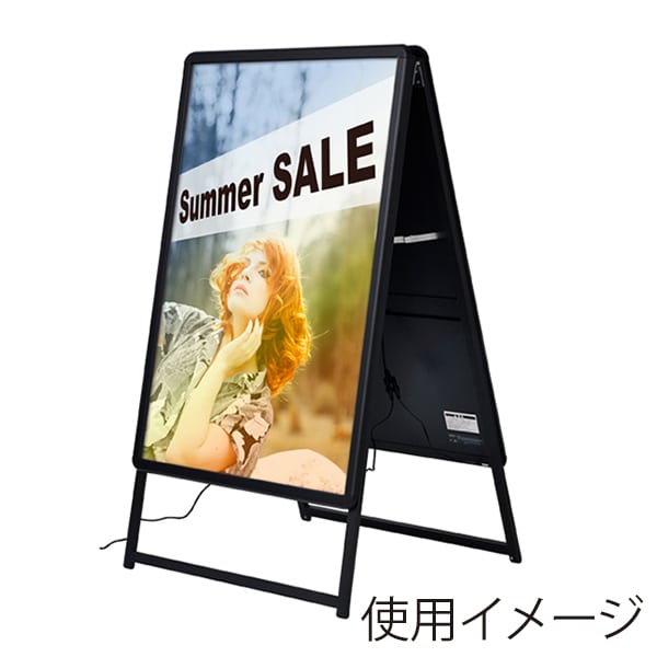 友屋 LEDグリップA B1両面 H1303 ブラック 39413BLK 1台（ご注文単位1台）【直送品】