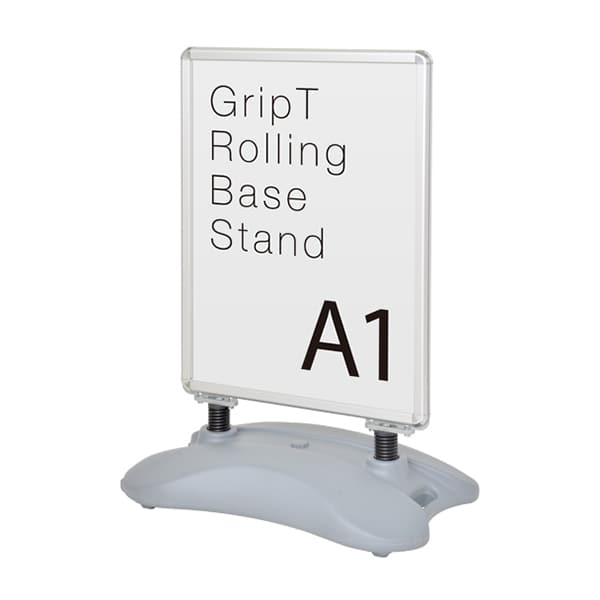 友屋 スタンド看板 グリップT ローリングベーススタンド A1 銀 53301-1 1台（ご注文単位1台）【直送品】
