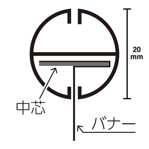 友屋 バナーパイプ H型パイプ MK-2 徳用 W2000 白芯付 50本入 56862WHT 1箱（ご注文単位1箱）【直送品】