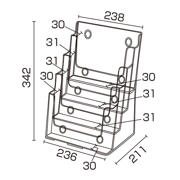 友屋 カタログケース A4 4段 59167-1 1個(ご注文単位1個)【直送品】