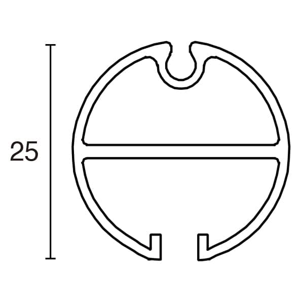 友屋 バナーパイプ アルミH型パイプ φ25mm W620 ホワイト 60178WHT 1本（ご注文単位2本）【直送品】